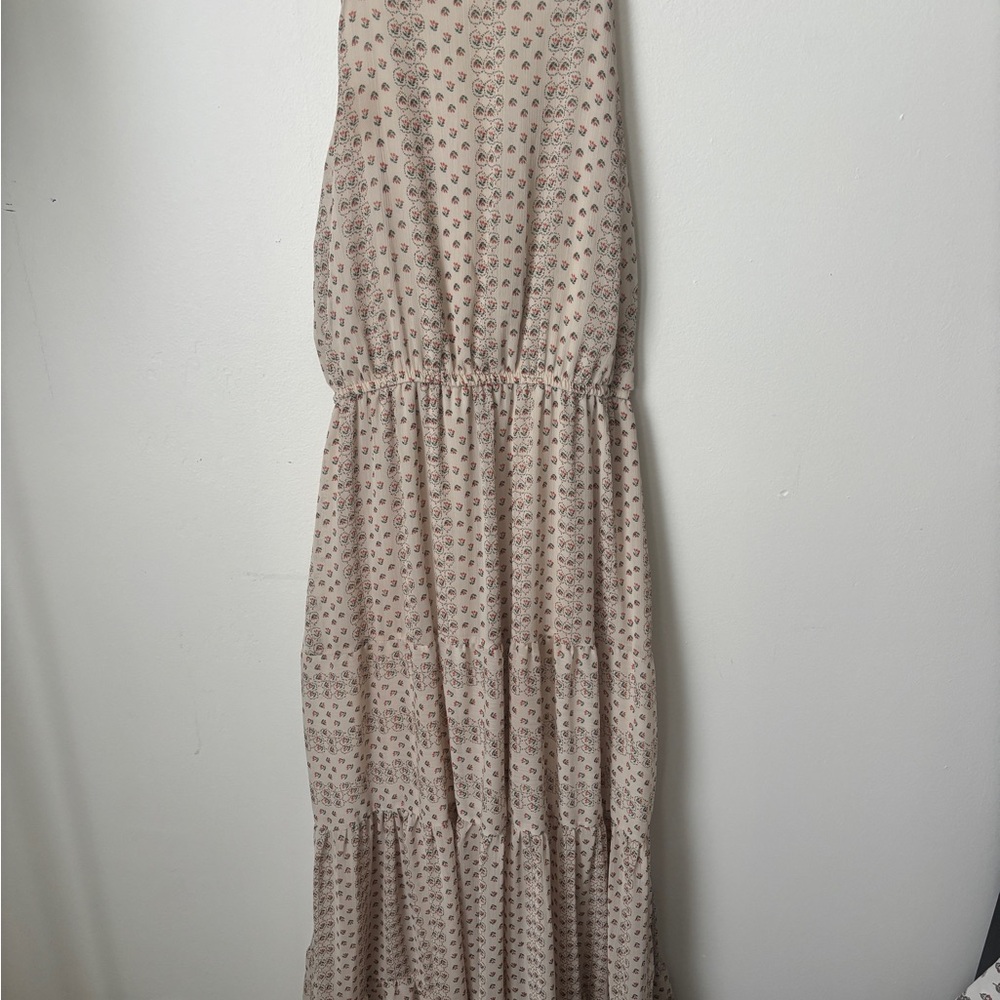 Floral Beige Maxi Dress